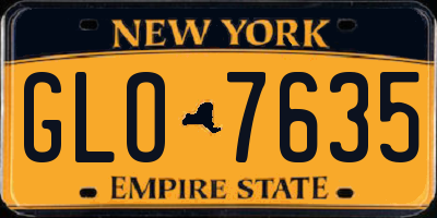 NY license plate GLO7635