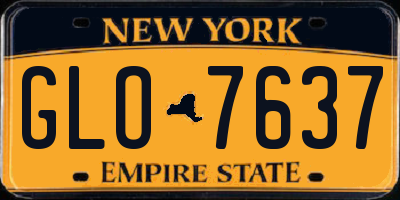 NY license plate GLO7637
