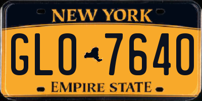 NY license plate GLO7640