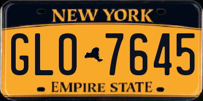 NY license plate GLO7645