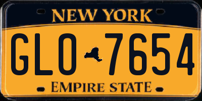 NY license plate GLO7654