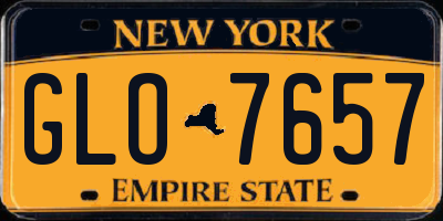 NY license plate GLO7657