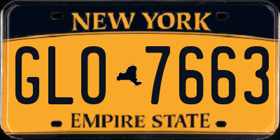NY license plate GLO7663