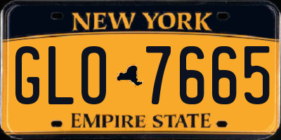 NY license plate GLO7665
