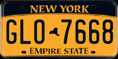 NY license plate GLO7668