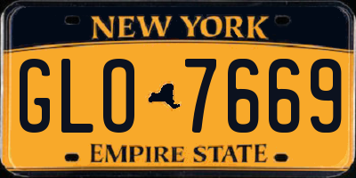 NY license plate GLO7669