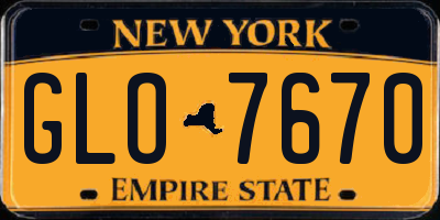 NY license plate GLO7670