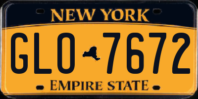 NY license plate GLO7672