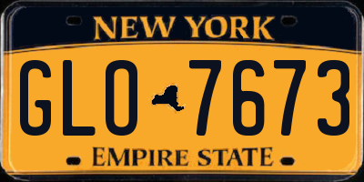NY license plate GLO7673