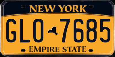 NY license plate GLO7685
