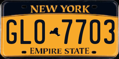 NY license plate GLO7703