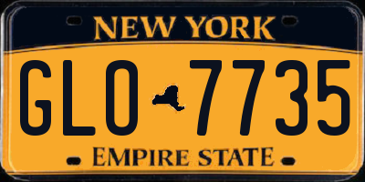 NY license plate GLO7735