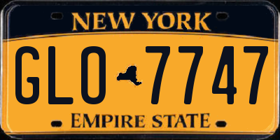 NY license plate GLO7747