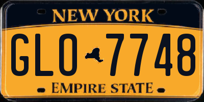 NY license plate GLO7748