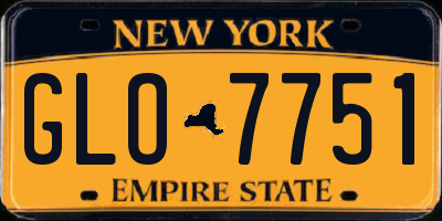 NY license plate GLO7751