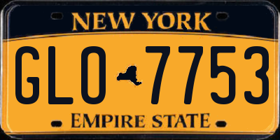 NY license plate GLO7753