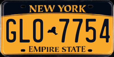 NY license plate GLO7754