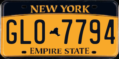 NY license plate GLO7794