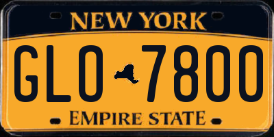 NY license plate GLO7800
