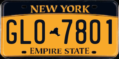 NY license plate GLO7801