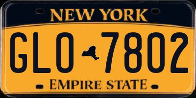 NY license plate GLO7802