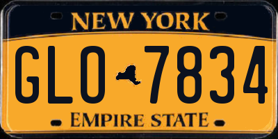 NY license plate GLO7834