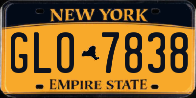 NY license plate GLO7838
