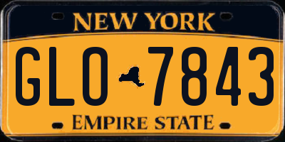 NY license plate GLO7843