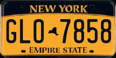 NY license plate GLO7858