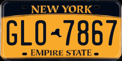 NY license plate GLO7867
