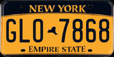 NY license plate GLO7868