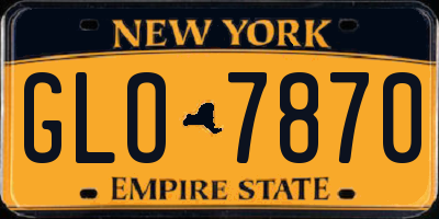 NY license plate GLO7870