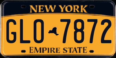 NY license plate GLO7872