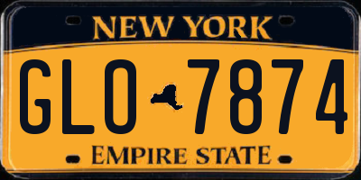 NY license plate GLO7874