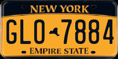 NY license plate GLO7884