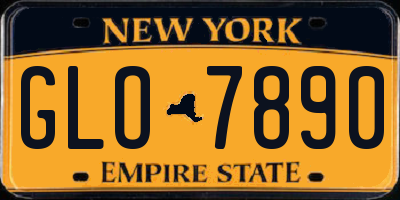 NY license plate GLO7890