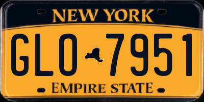 NY license plate GLO7951