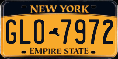 NY license plate GLO7972