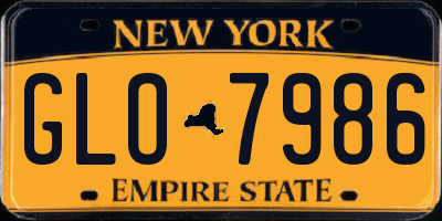 NY license plate GLO7986