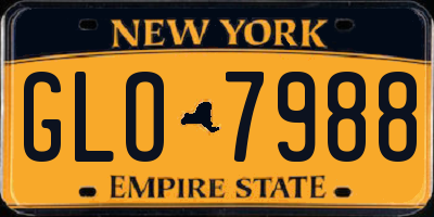 NY license plate GLO7988