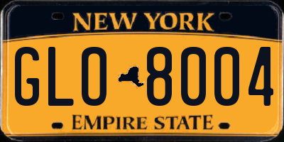 NY license plate GLO8004