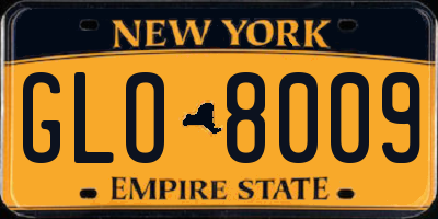 NY license plate GLO8009