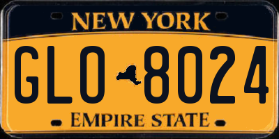 NY license plate GLO8024