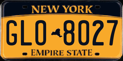 NY license plate GLO8027