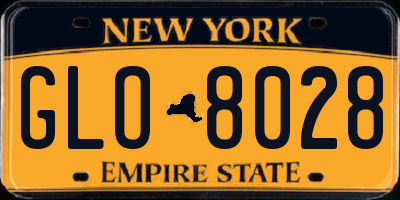 NY license plate GLO8028
