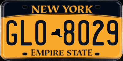 NY license plate GLO8029