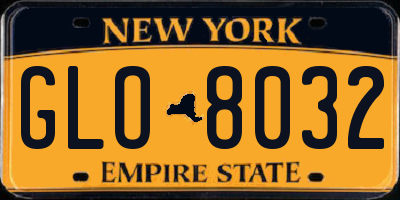 NY license plate GLO8032