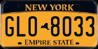 NY license plate GLO8033