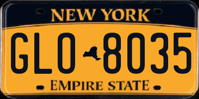 NY license plate GLO8035