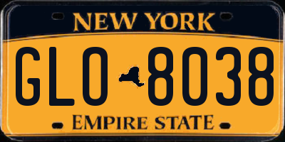 NY license plate GLO8038